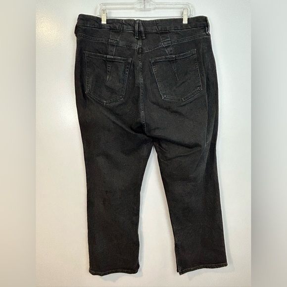 Good American Straight Leg Black Jeans w/ Side Anlke Slit  Size 10 - Picture 5 of 11